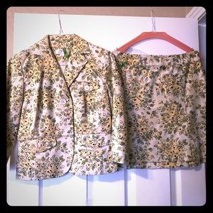 Ann Taylor LOFT floral skirt suit set outfit